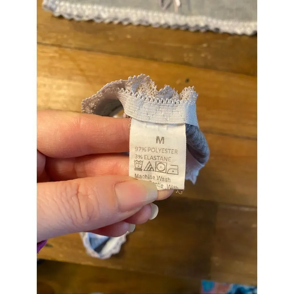 Sexy grey Medium comfort bra top milkmaid cute style bow sleep set